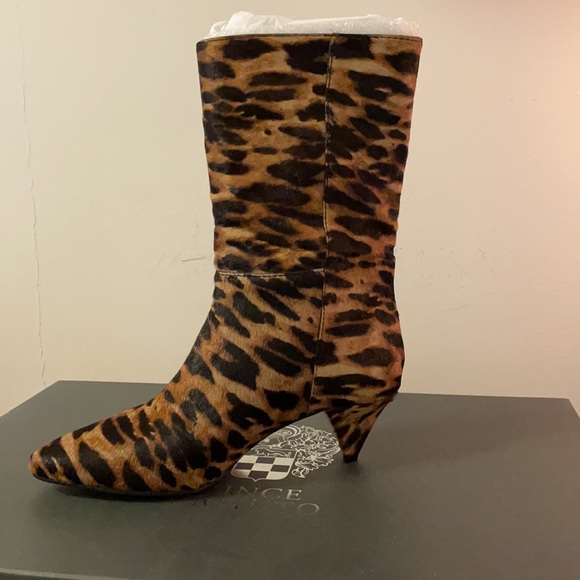 NWT Vince Camuto Rastel 3 Calf Hair Cone Heel Boot - Picture 2 of 13